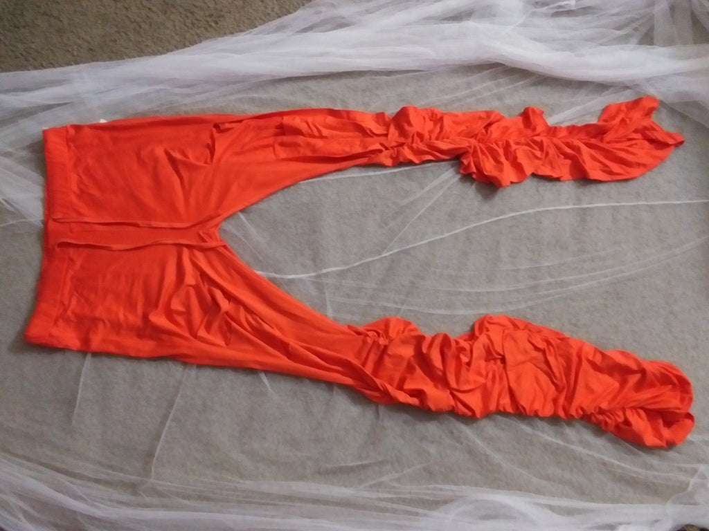 Orange Ruffle Pants